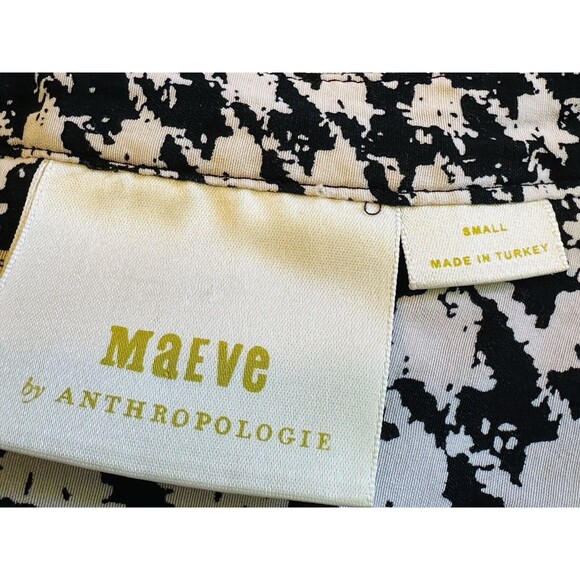 Anthropologie Maeve Size S Sterling Houndstooth Tunic Dress Ballon Sleeve Boho - Picture 14 of 16